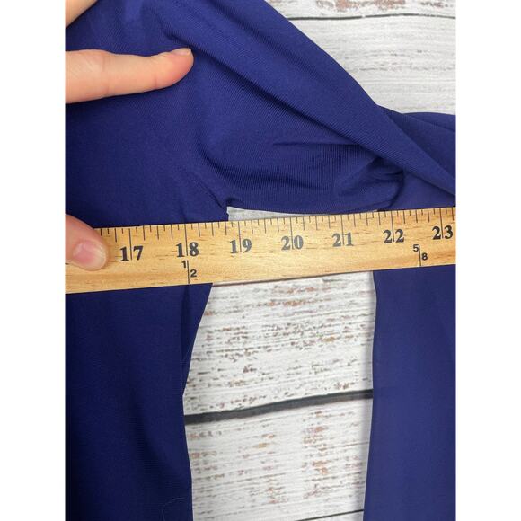 Laurie Felt Knit Top Woven Bell sleeves Sheer BLUE XXS Stretch Fairy Witchy - Picture 8 of 10